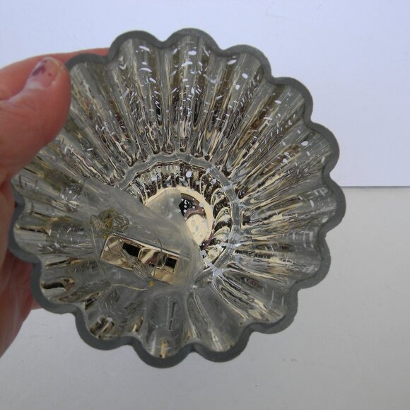 NEW 7.875"TALL Illuminated Mercury Glass Hurricane by Valerie PARR HILL SILVER - Picture 3 of 4